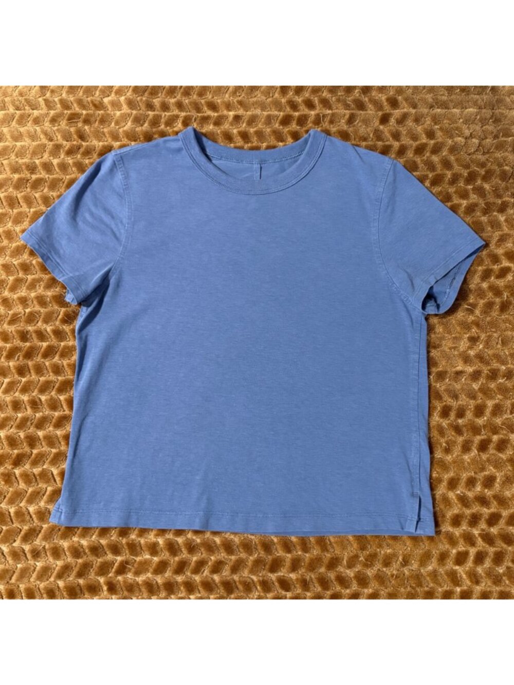 EXCELLENT Lululemon Classic-Fit Cotton-Blend T-Shirt Water Blue Short Sleeve S/4 - Picture 2 of 9